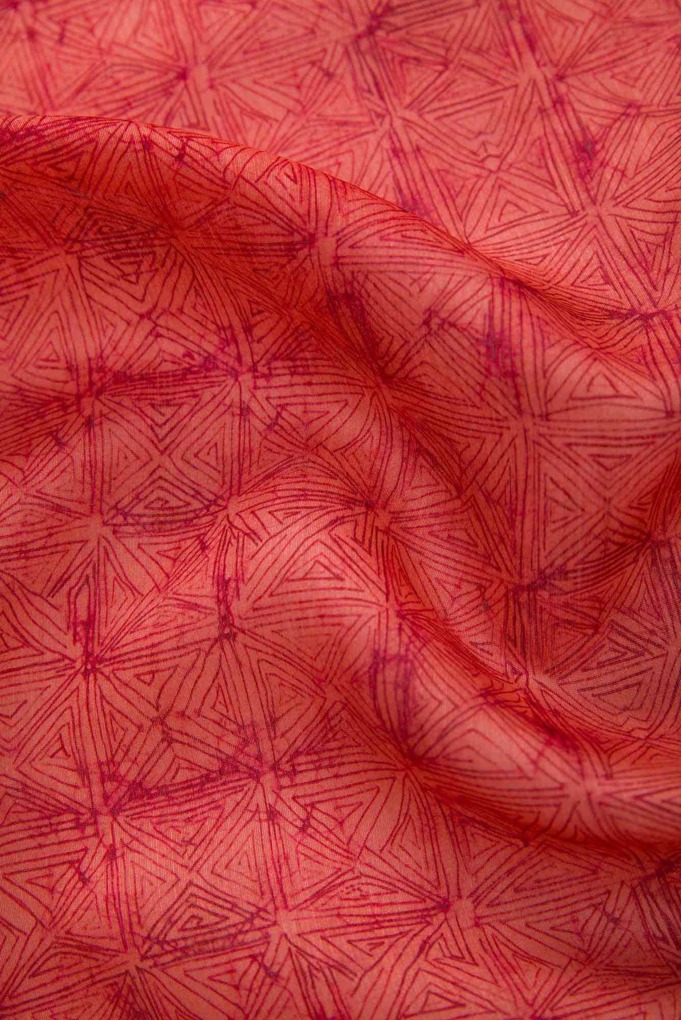 Peach Chanderi Silk Dress Material