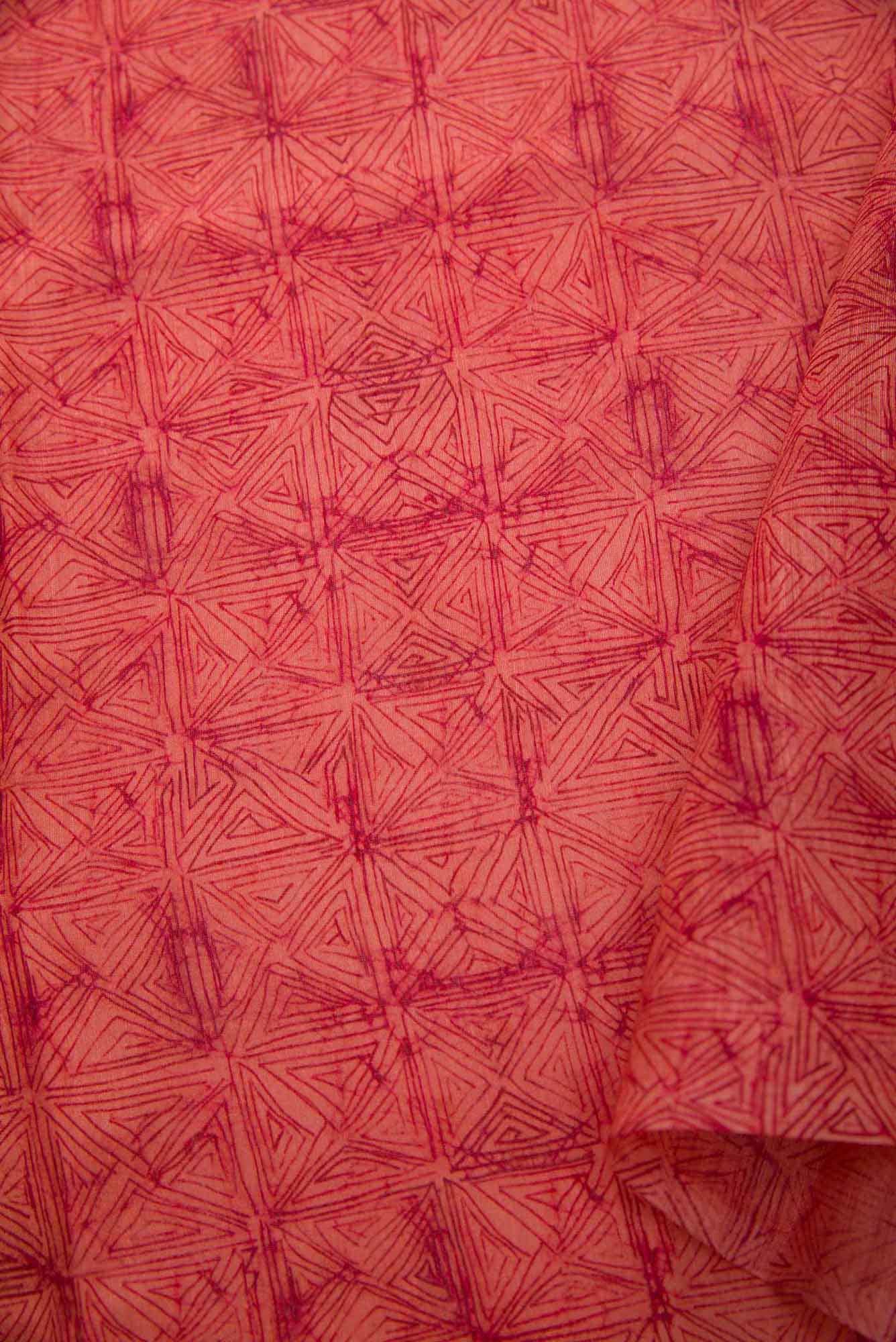 Peach Chanderi Silk Dress Material