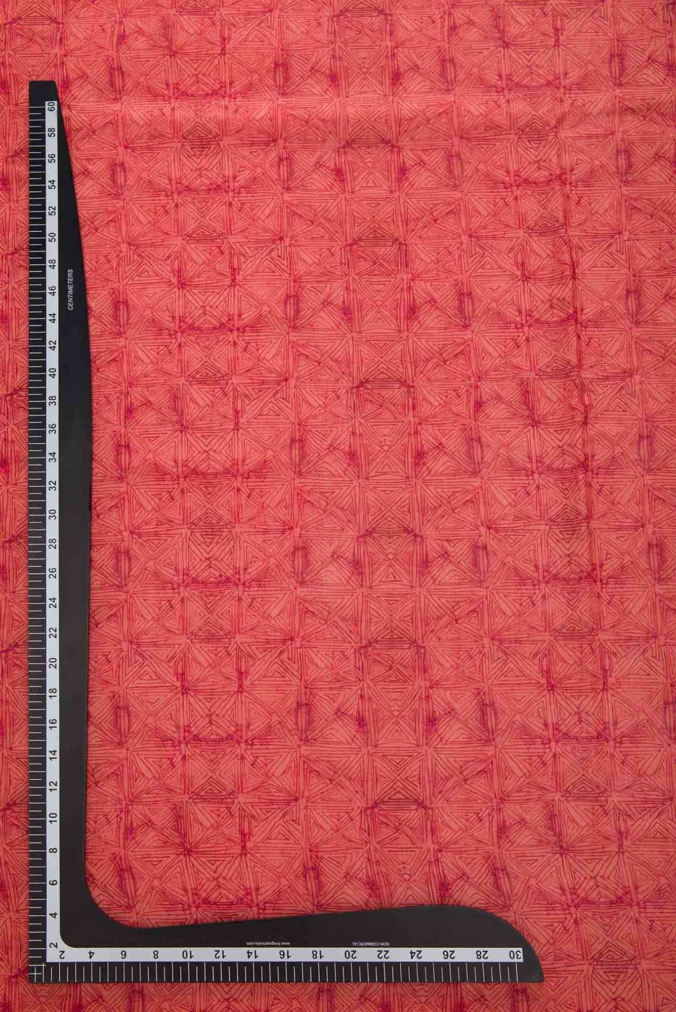 Peach Chanderi Silk Dress Material