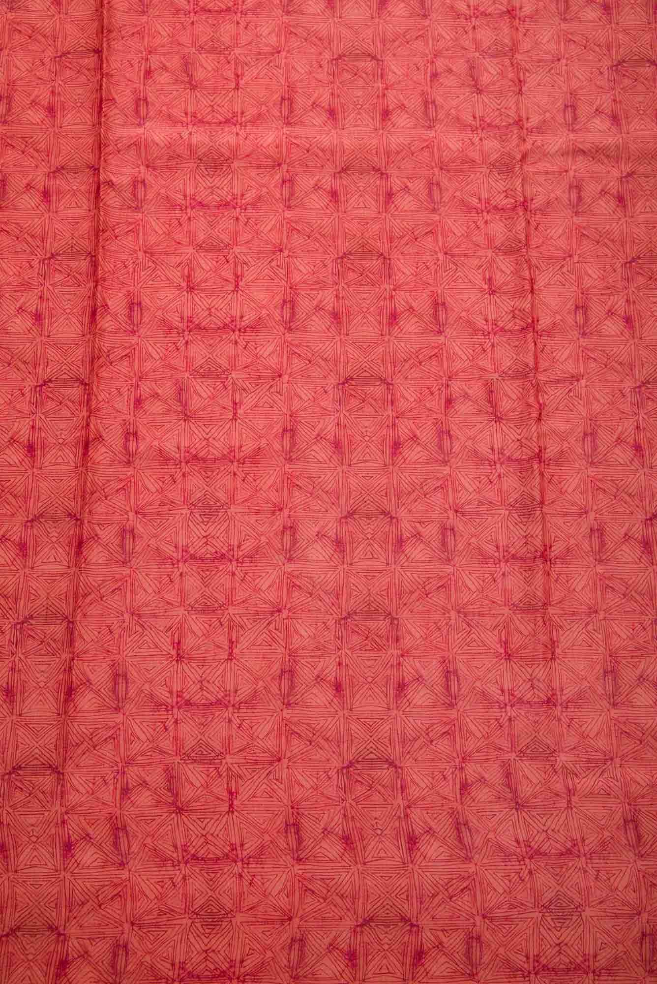 Peach Chanderi Silk Dress Material