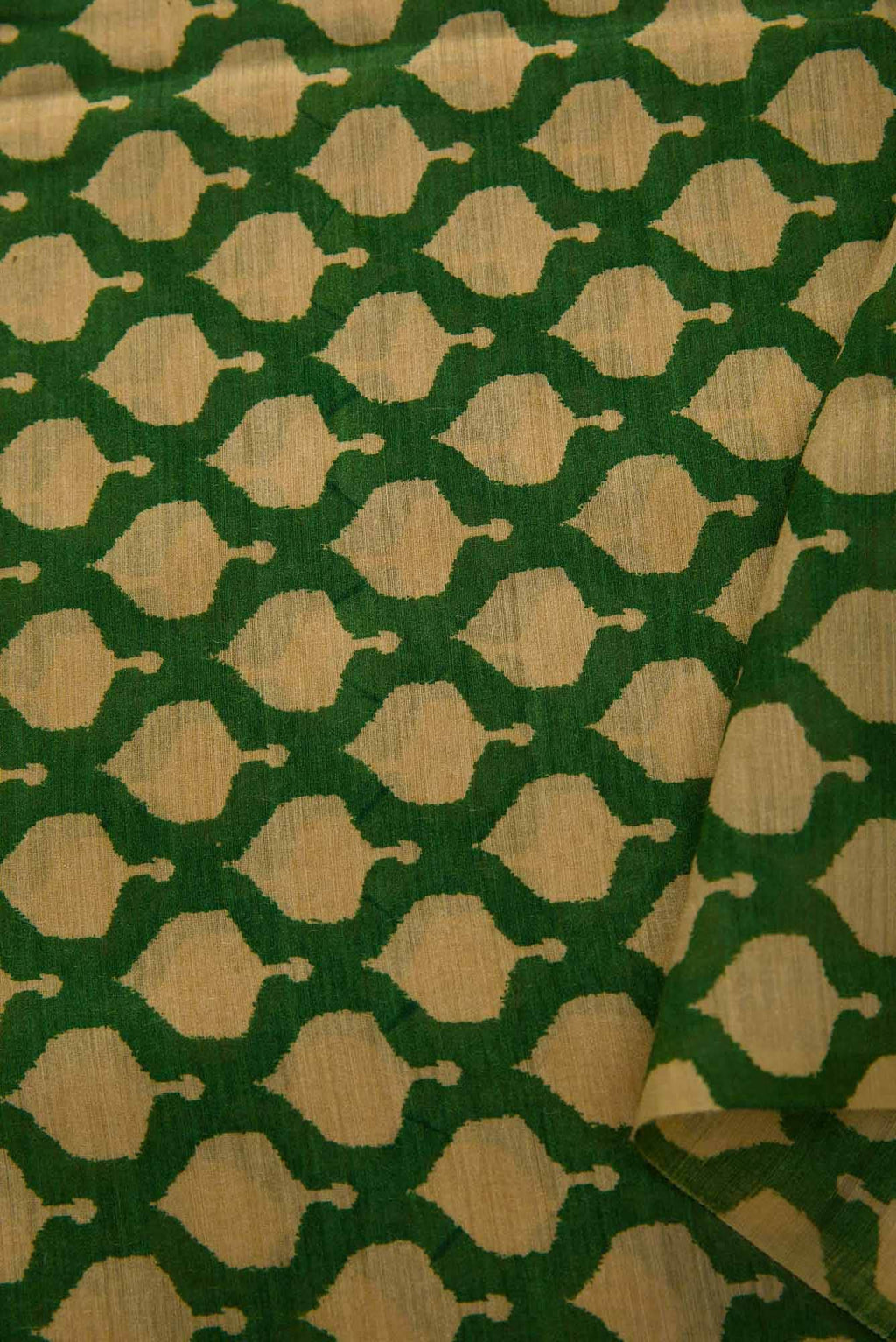 Green Chanderi Silk Dress Material