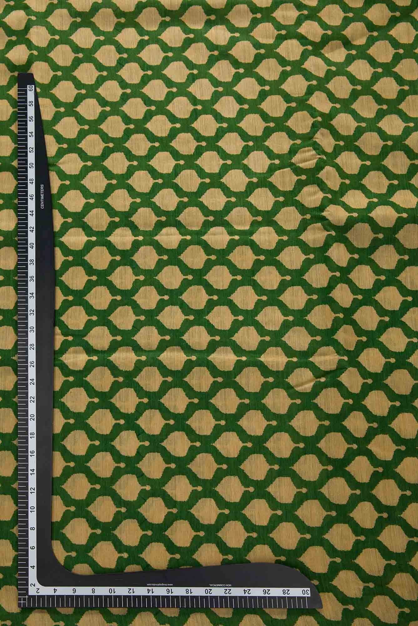 Green Chanderi Silk Dress Material