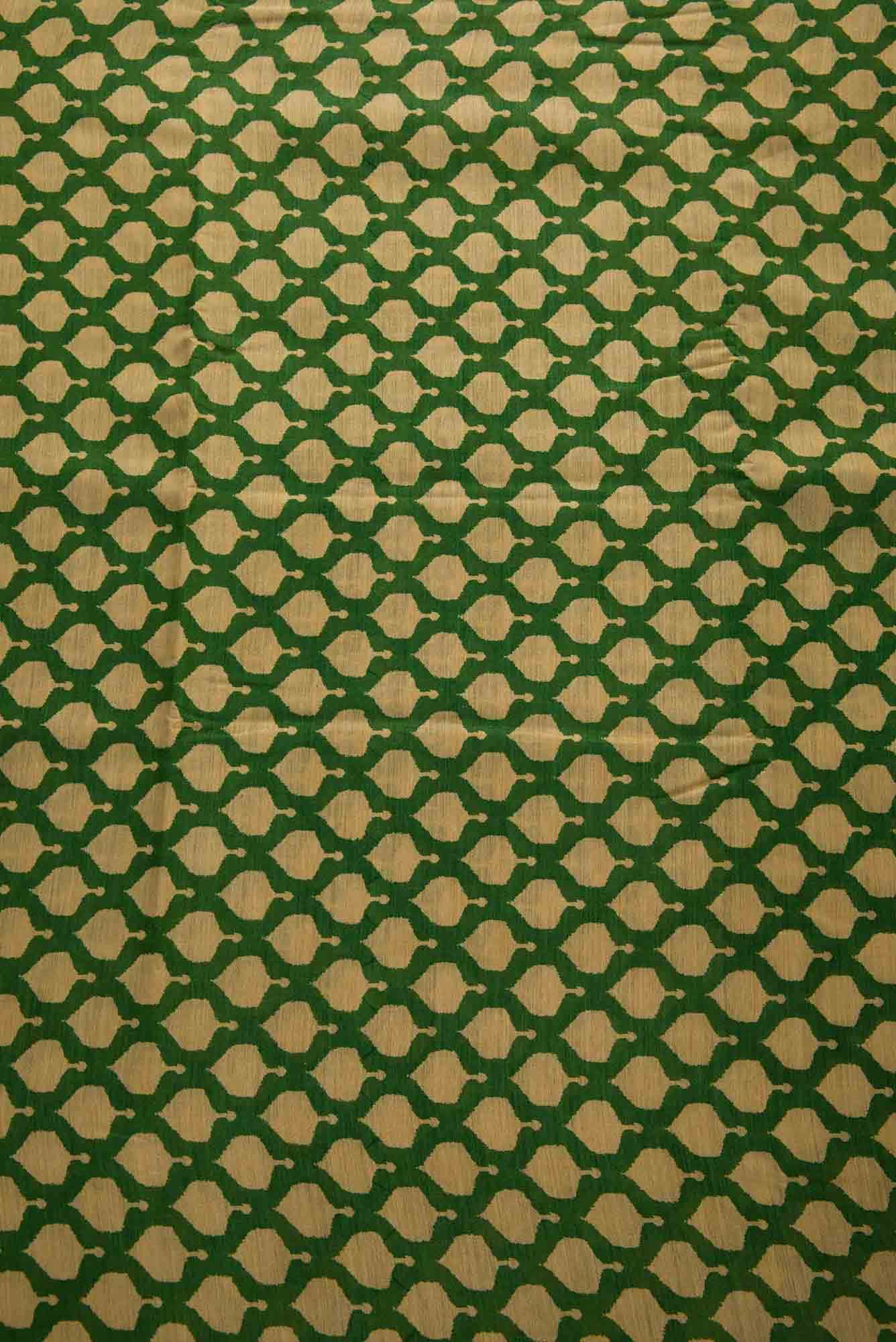 Green Chanderi Silk Dress Material