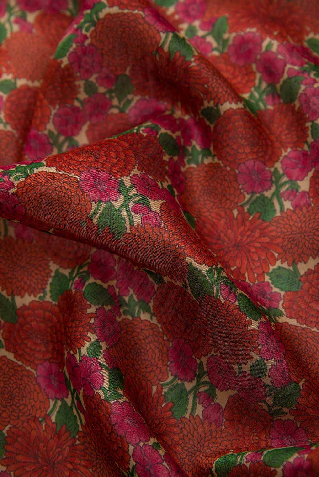 Maroon Chanderi Silk Dress Material