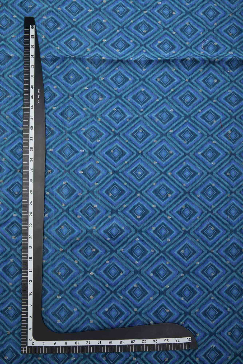 Blue Chanderi Silk Dress Material