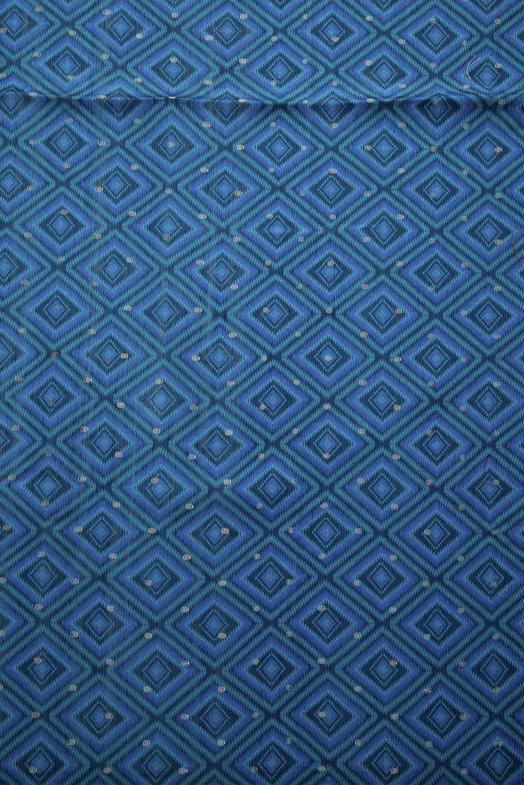 Blue Chanderi Silk Dress Material