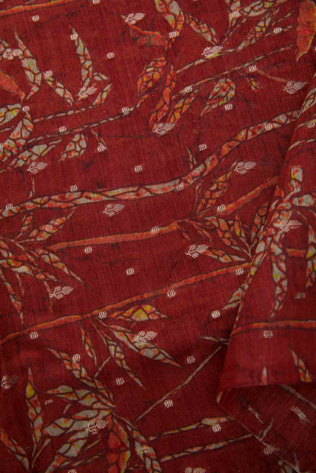 Maroon Chanderi Silk Dress Material