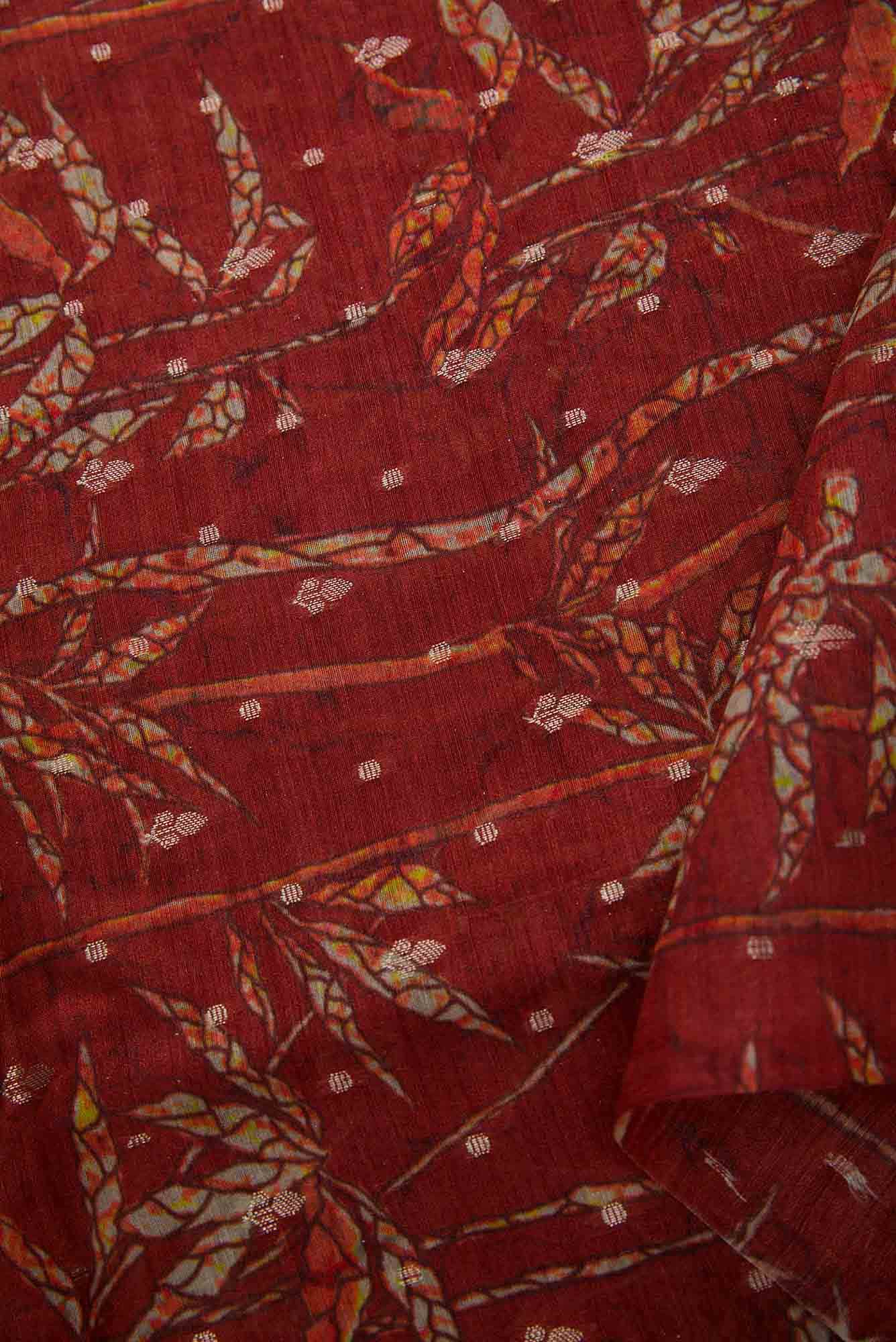 Maroon Chanderi Silk Dress Material