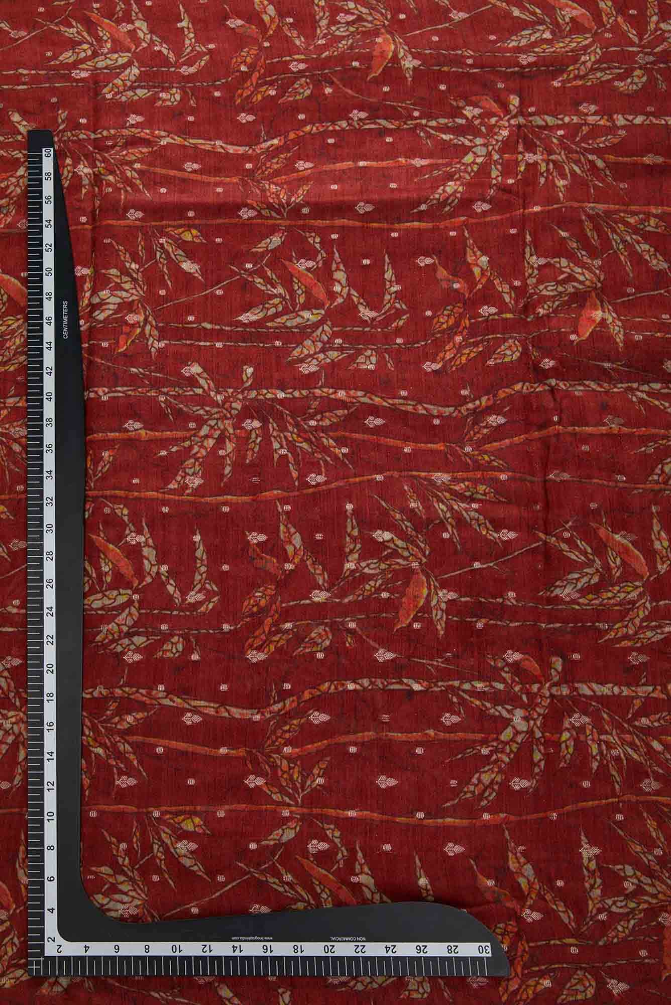 Maroon Chanderi Silk Dress Material