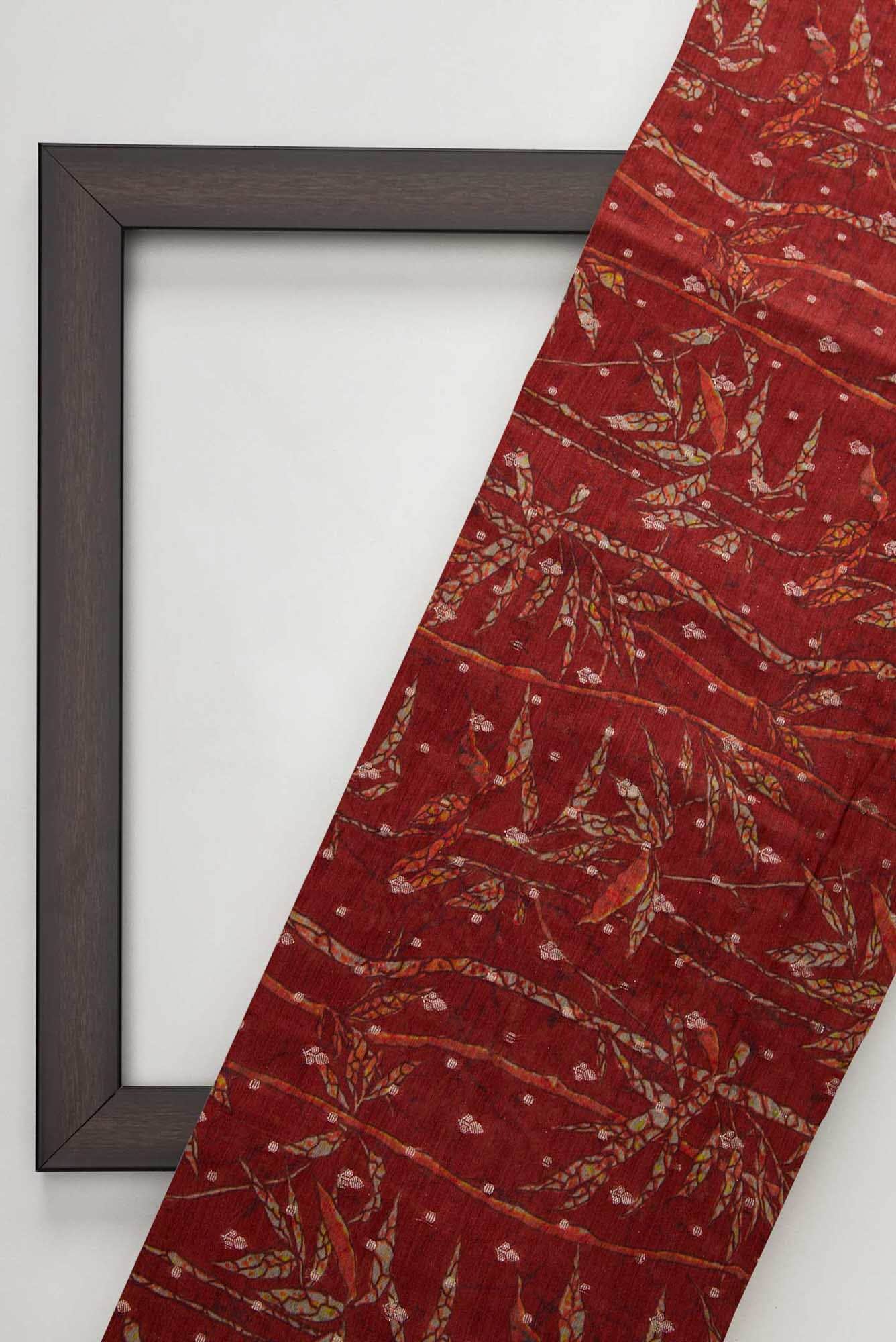 Maroon Chanderi Silk Dress Material