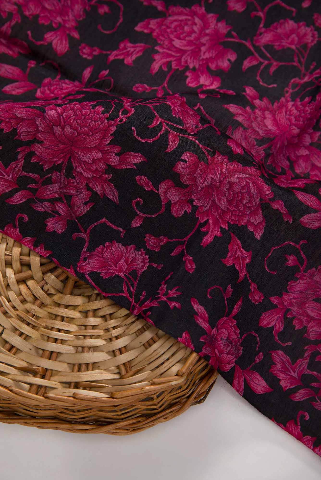 Black Tussar Silk Dress Material