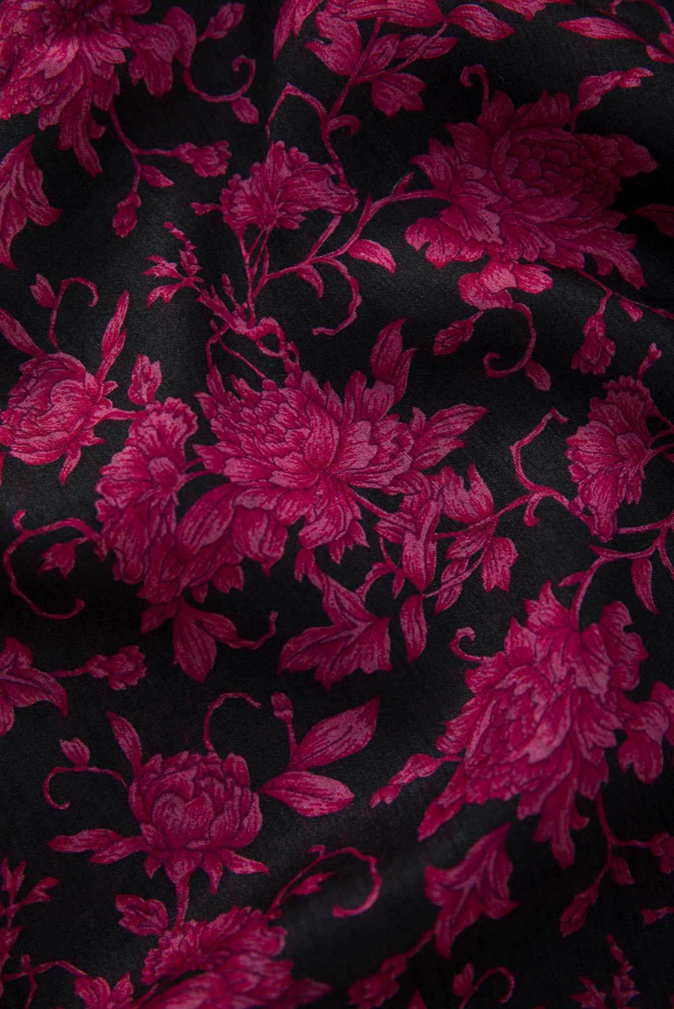 Black Tussar Silk Dress Material