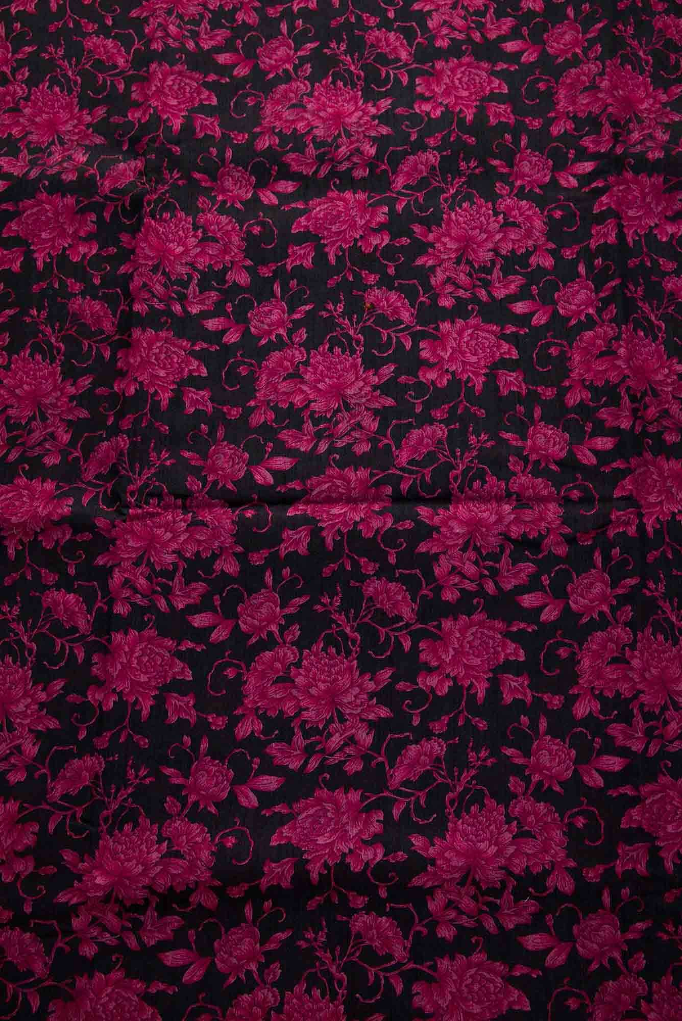 Black Tussar Silk Dress Material