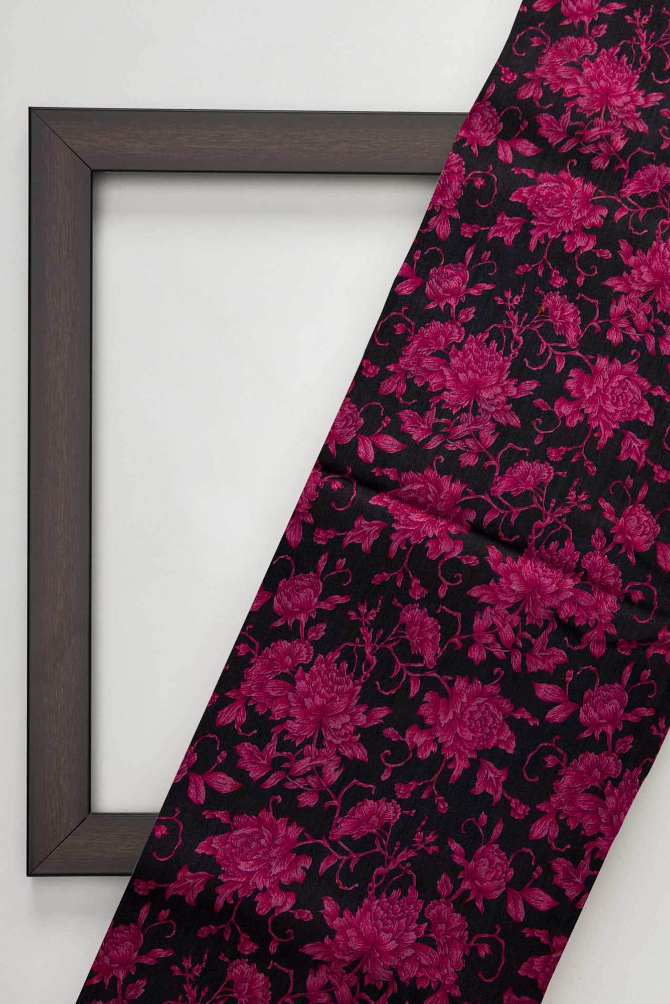 Black Tussar Silk Dress Material