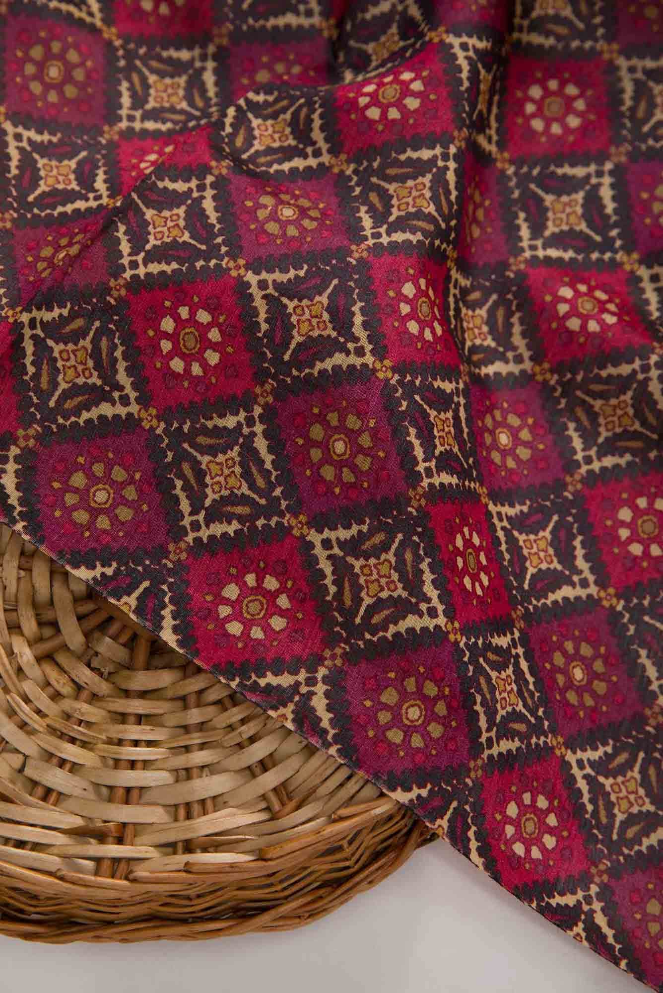 Purple Tussar Silk Dress Material
