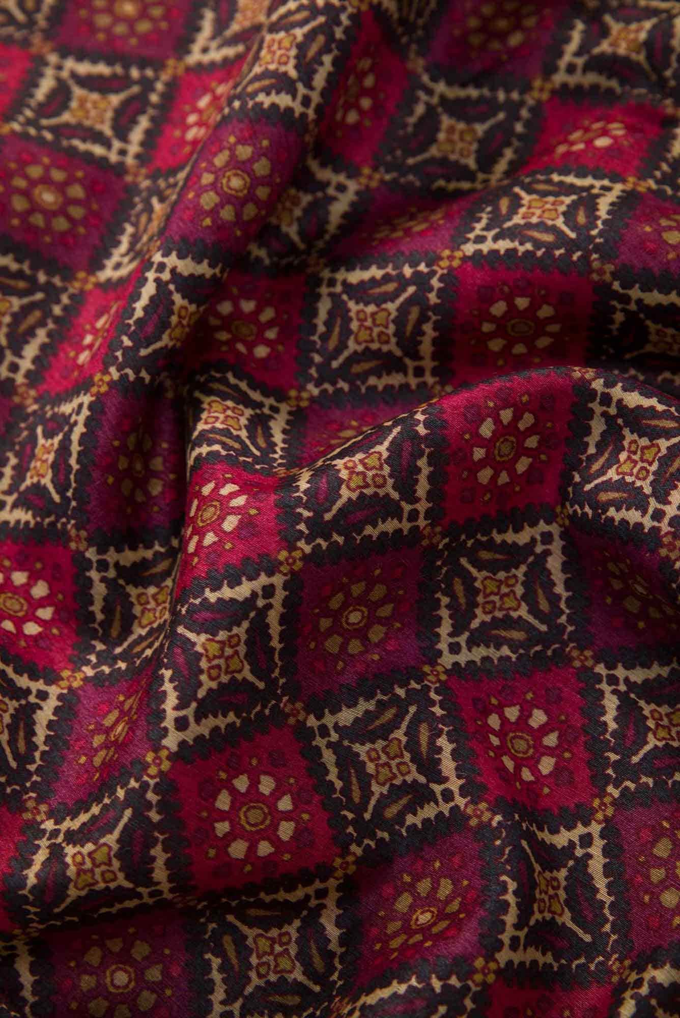 Purple Tussar Silk Dress Material