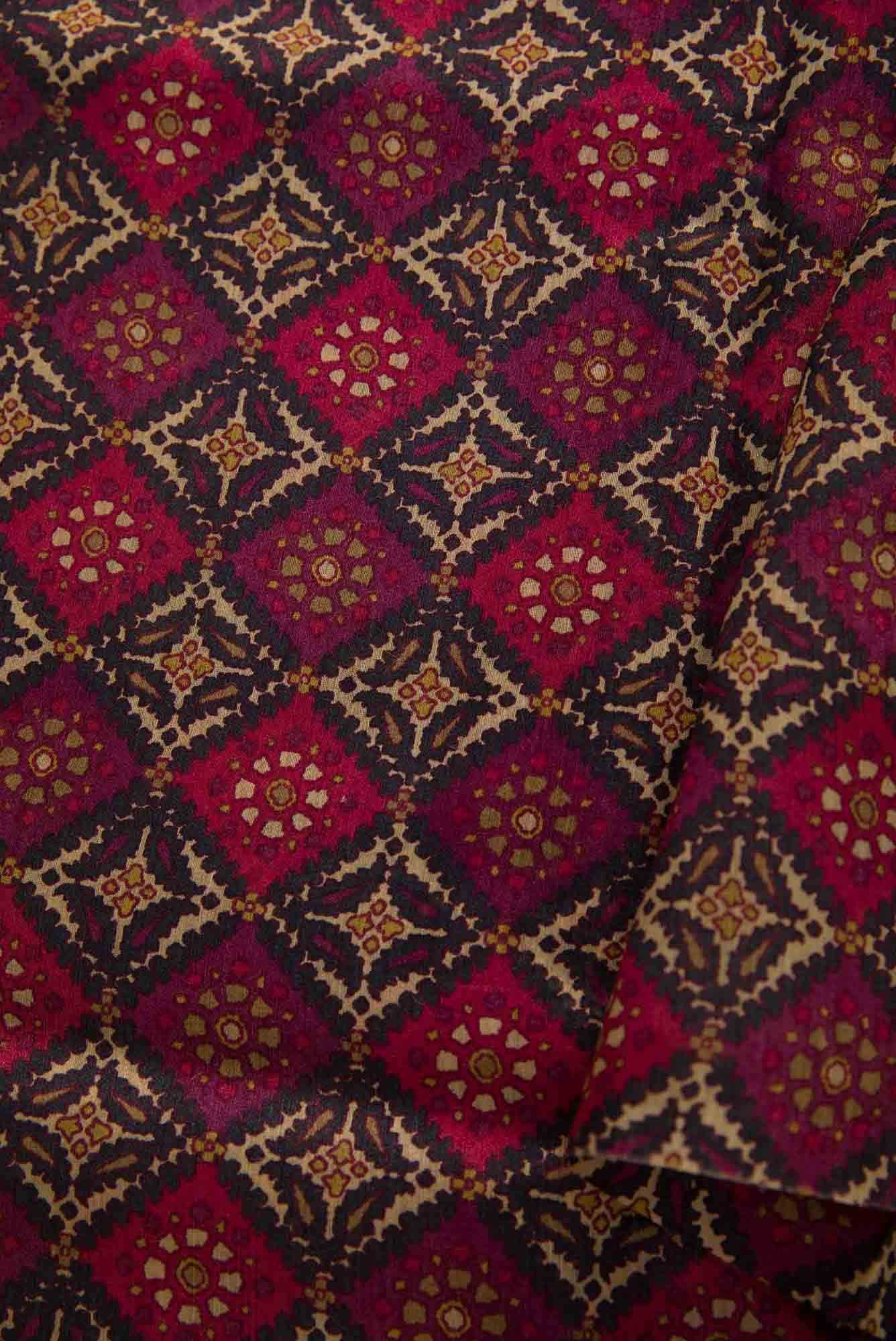 Purple Tussar Silk Dress Material