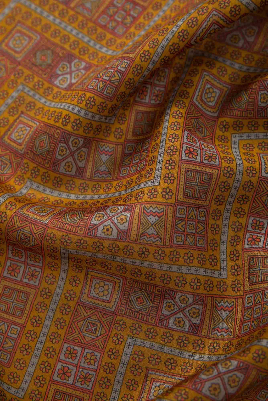 Mustard Tussar Silk Dress Material