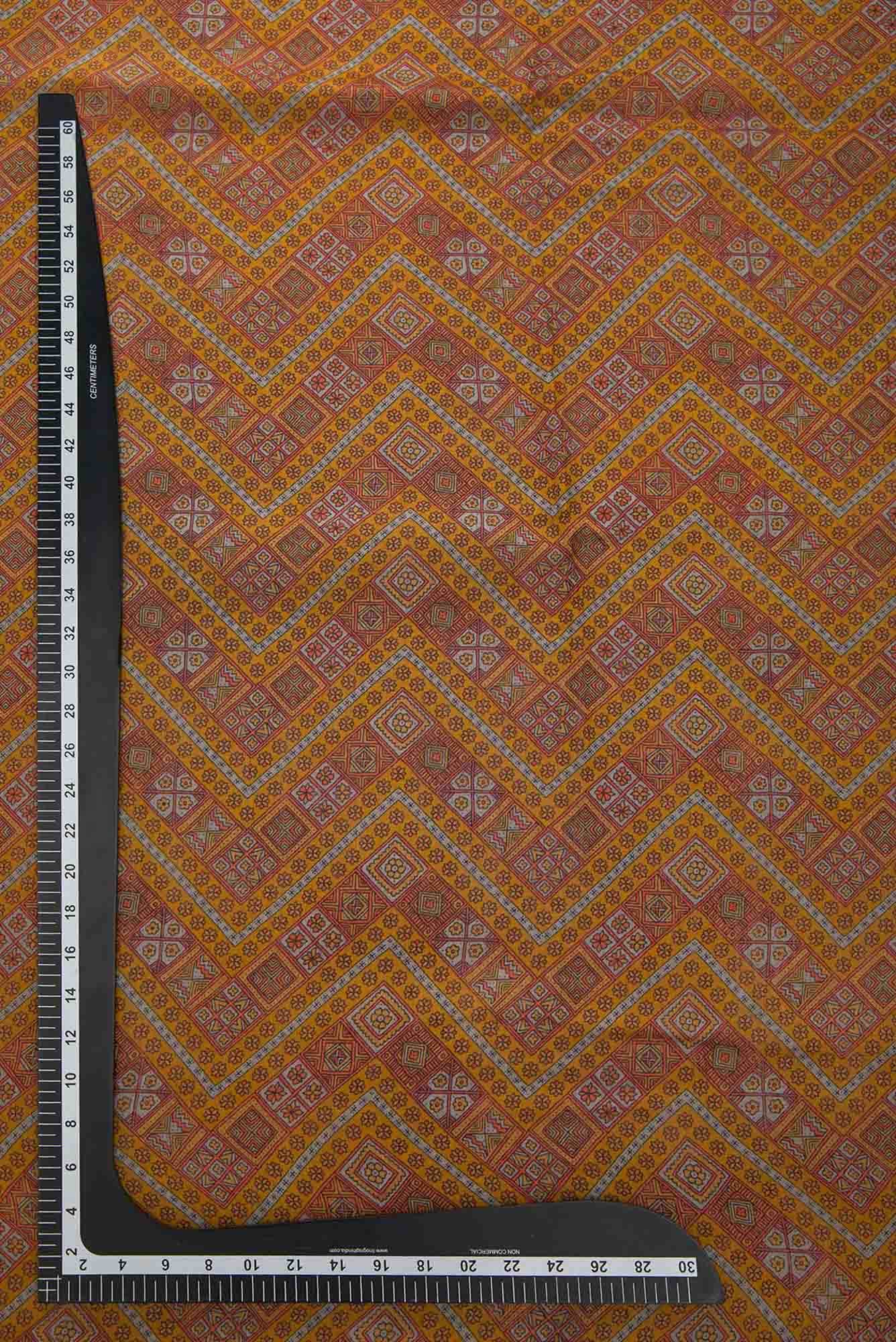 Mustard Tussar Silk Dress Material