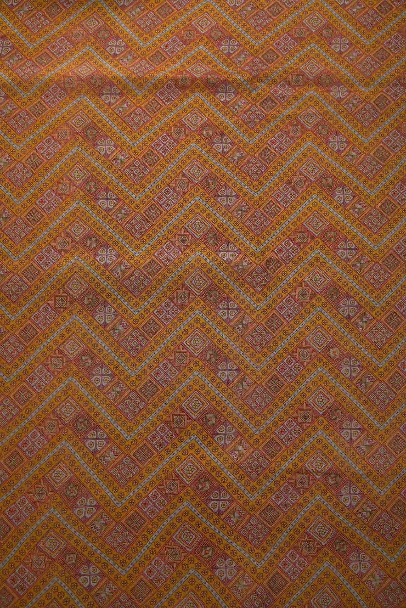 Mustard Tussar Silk Dress Material