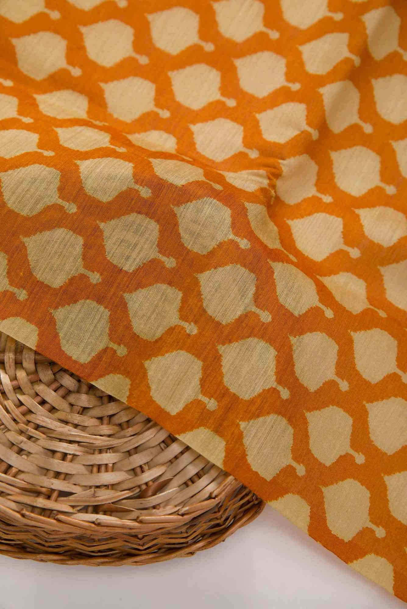 Yellow Tussar Silk Dress Material