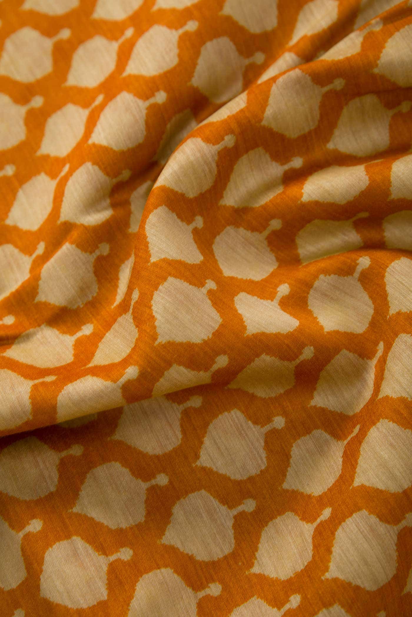 Yellow Tussar Silk Dress Material