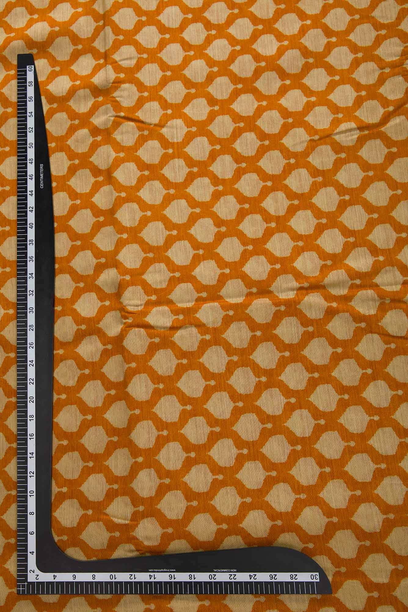 Yellow Tussar Silk Dress Material