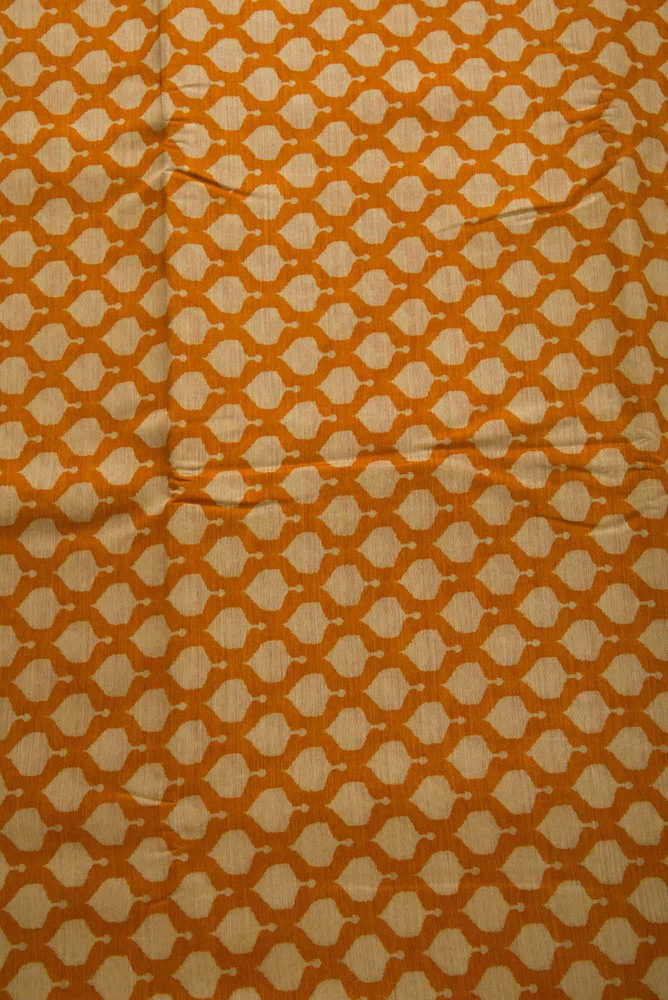 Yellow Tussar Silk Dress Material