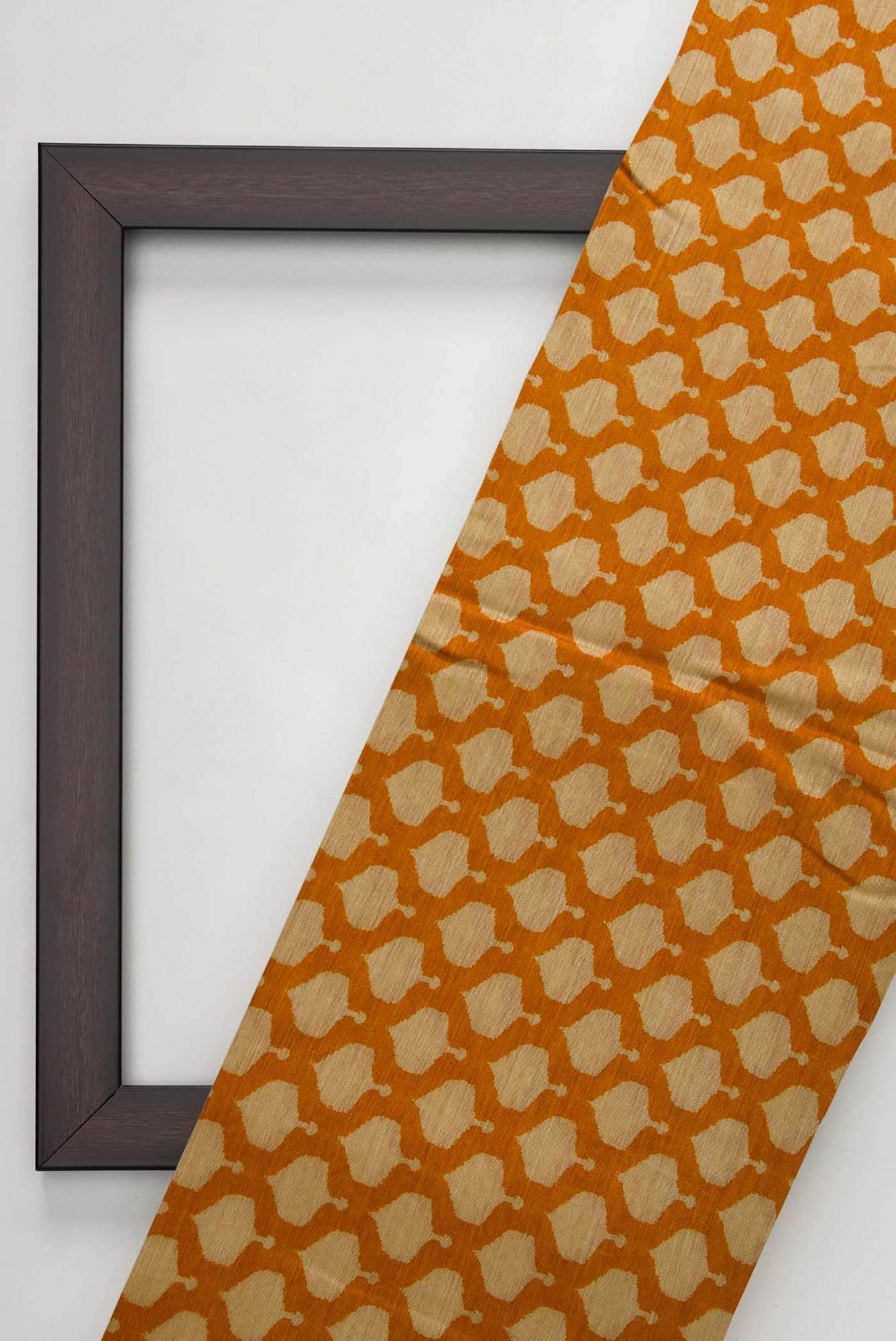 Yellow Tussar Silk Dress Material