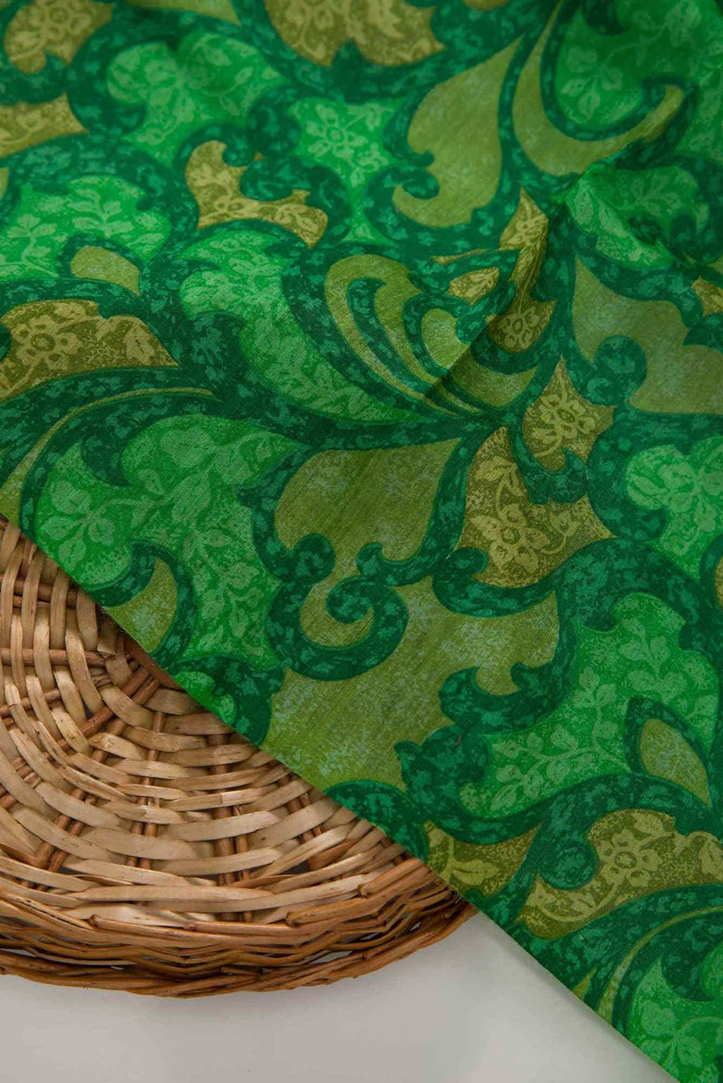 Green Tussar Silk Dress Material