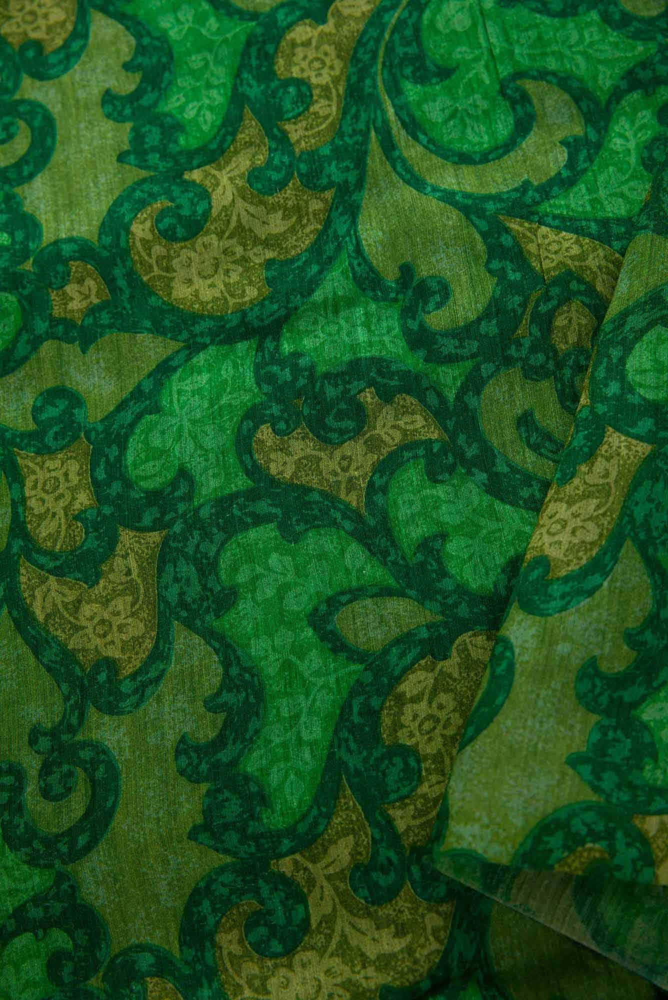 Green Tussar Silk Dress Material