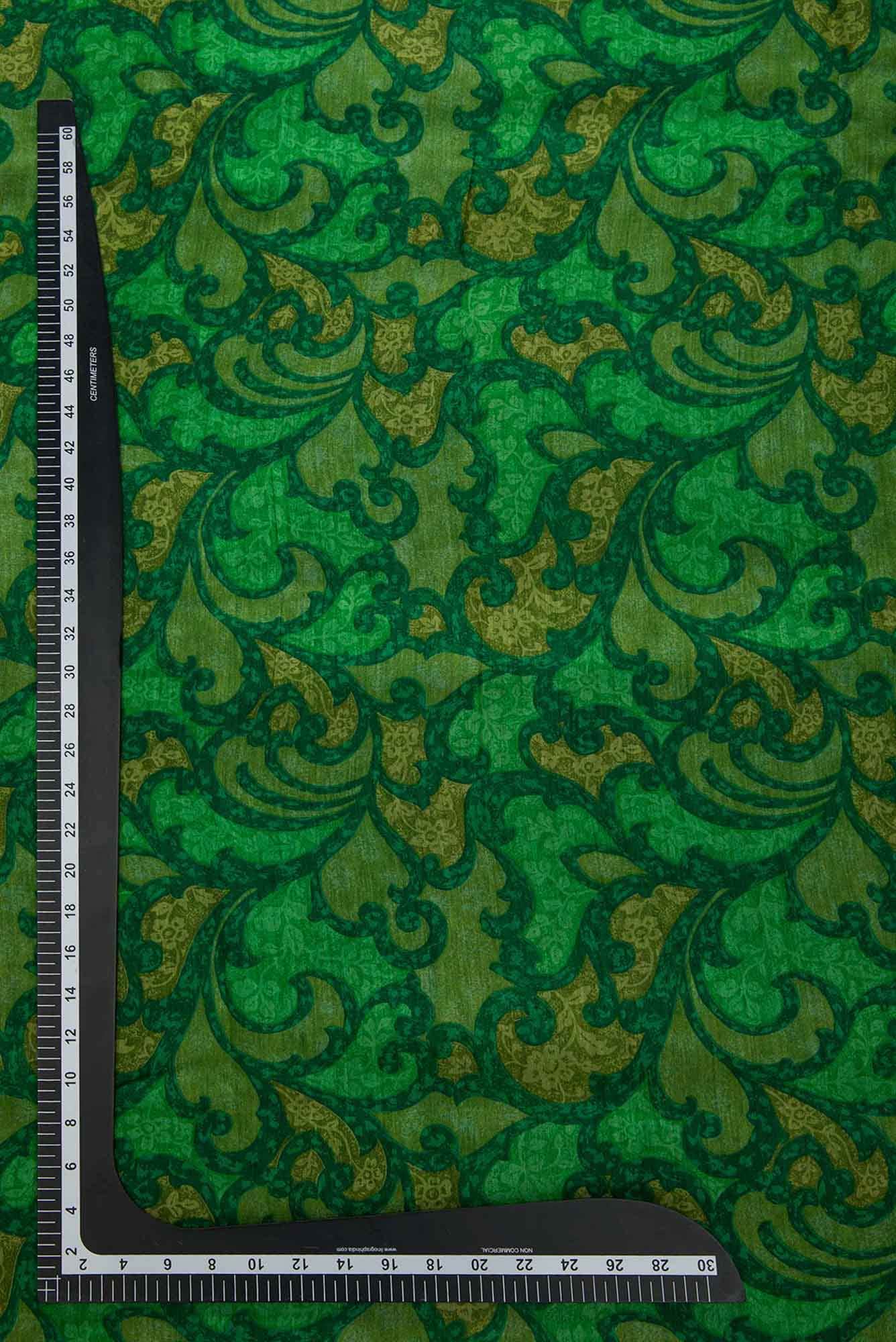 Green Tussar Silk Dress Material