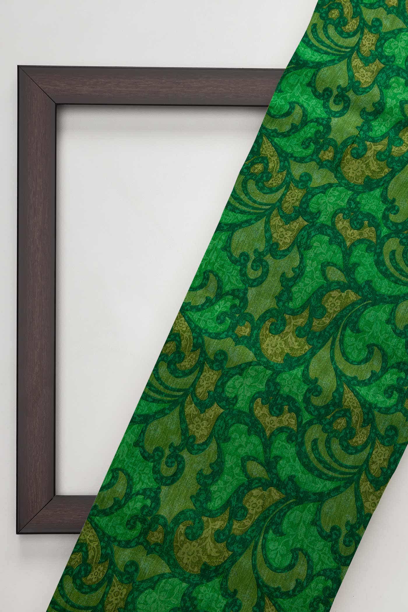 Green Tussar Silk Dress Material