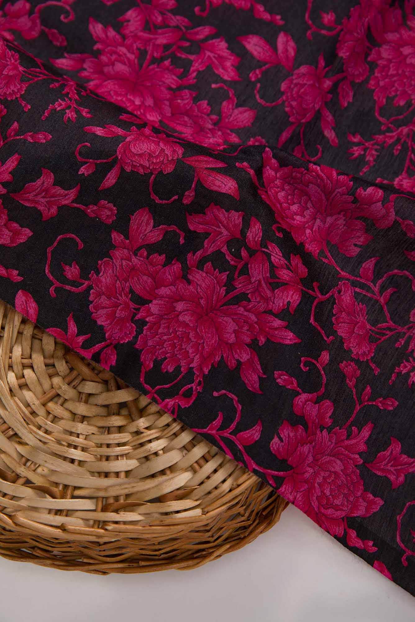 Black Tussar Silk Dress Material