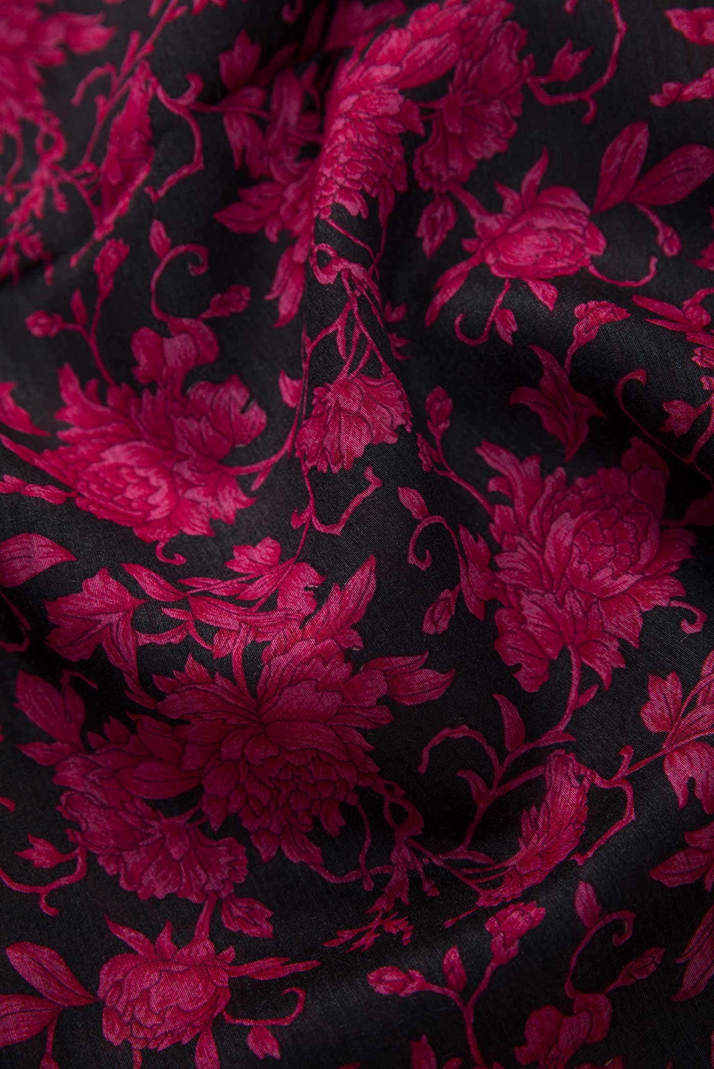 Black Tussar Silk Dress Material