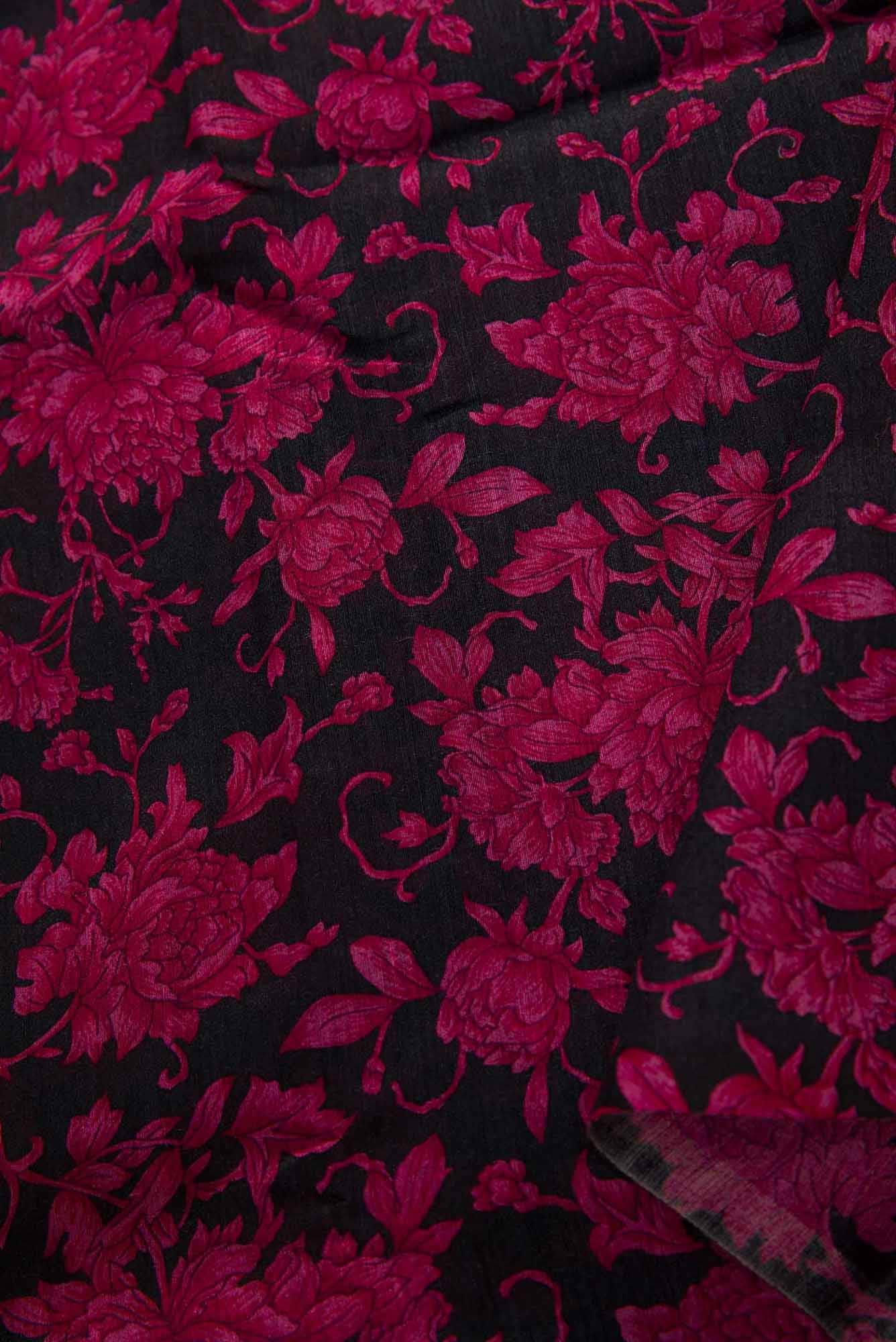 Black Tussar Silk Dress Material