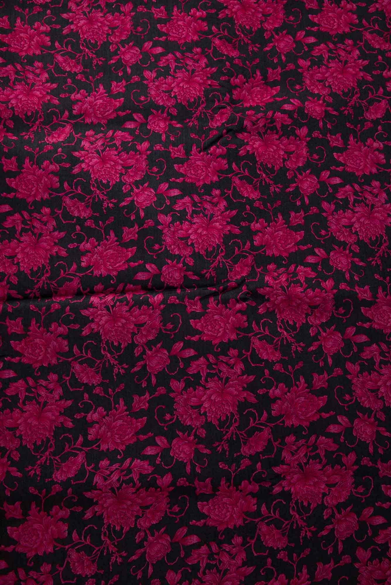 Black Tussar Silk Dress Material