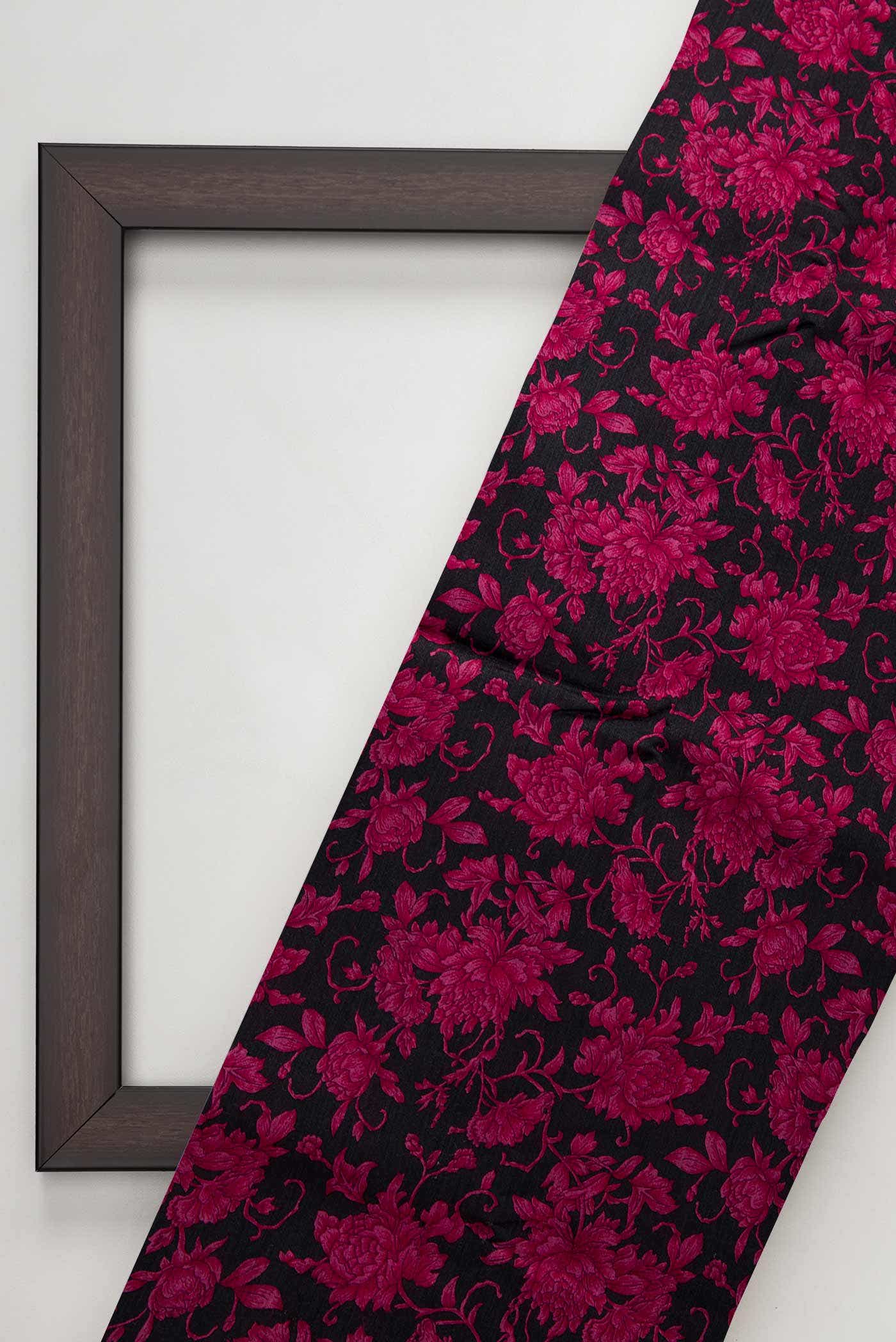 Black Tussar Silk Dress Material