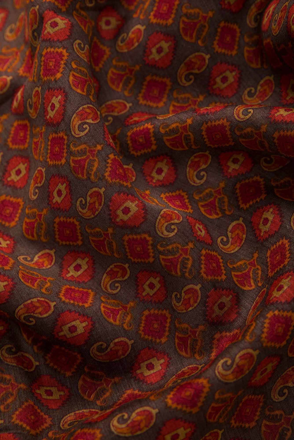 Brown Tussar Silk Dress Material