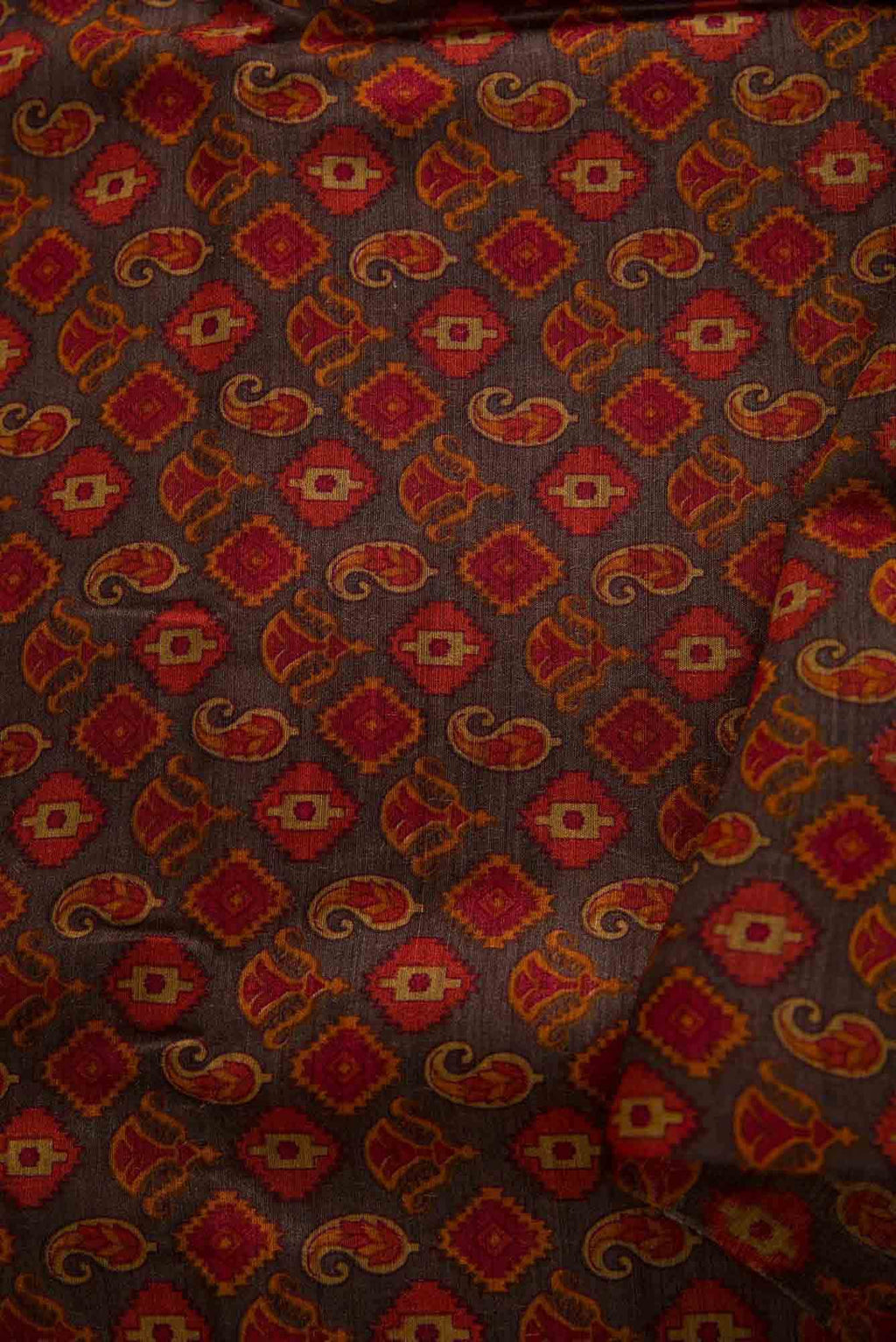 Brown Tussar Silk Dress Material