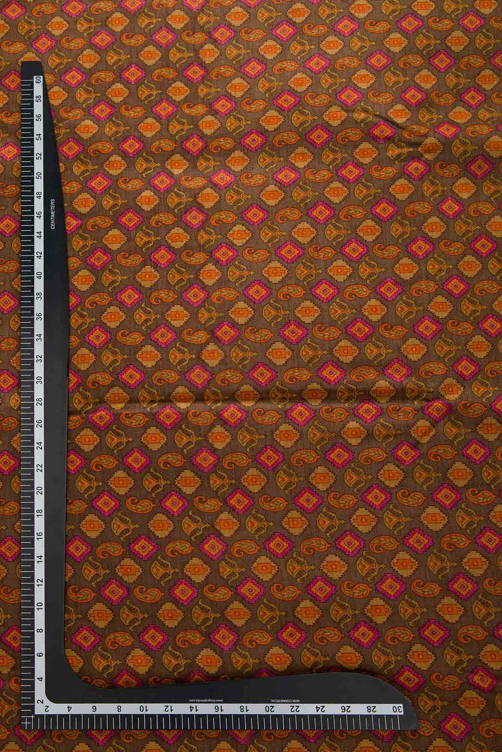 Brown Tussar Silk Dress Material
