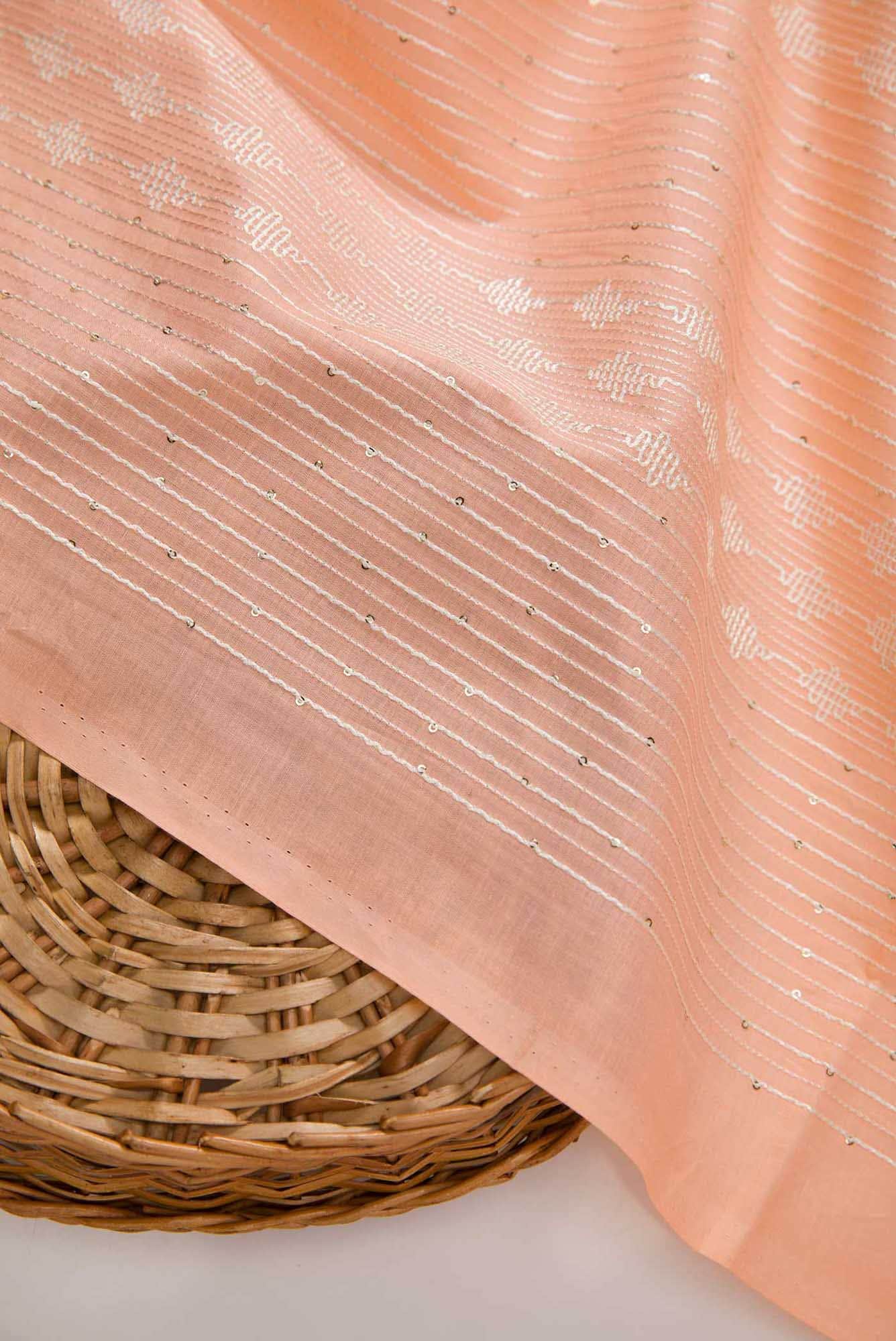 Peach Cotton Dress Material