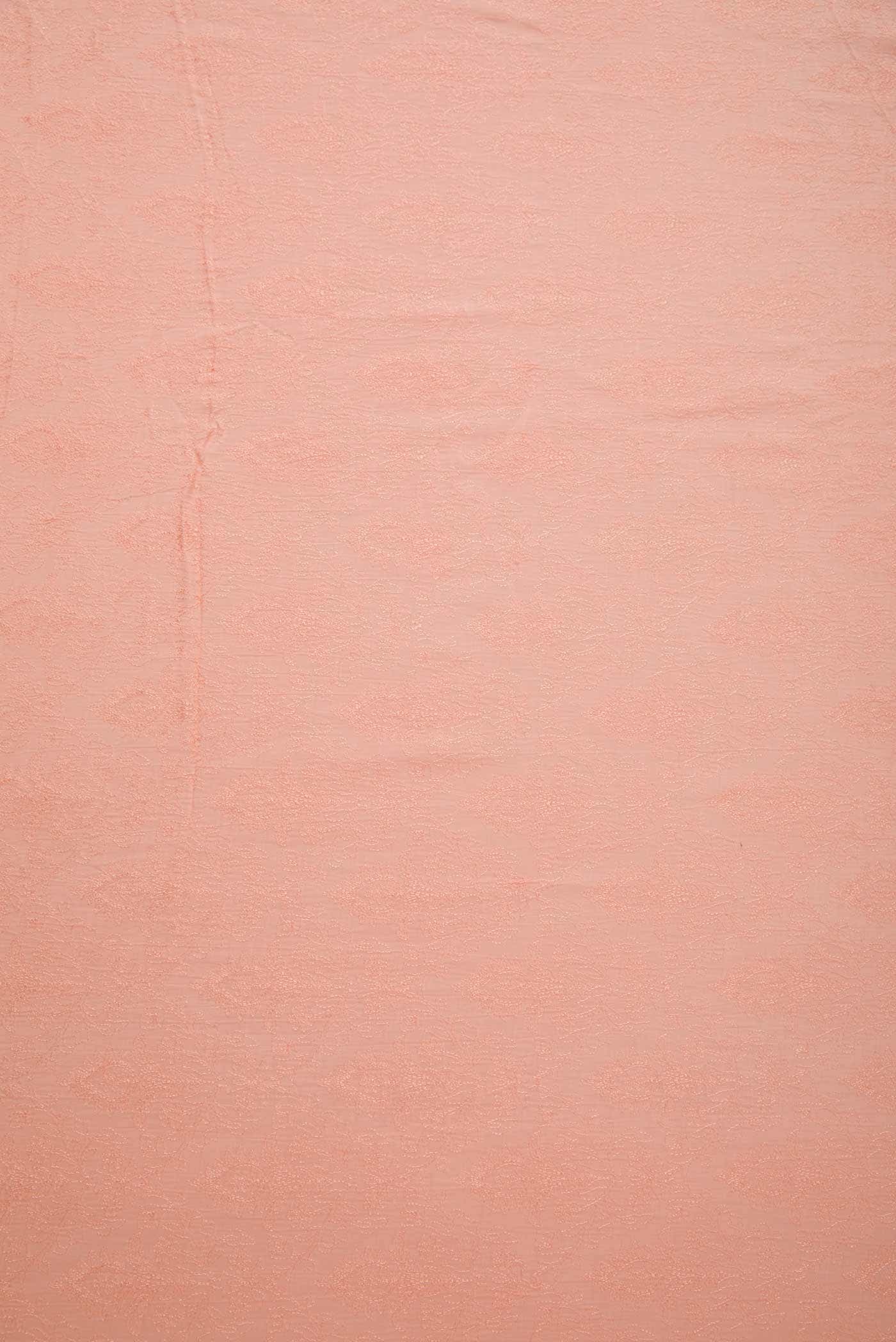 Peach Tussar Silk Dress Material