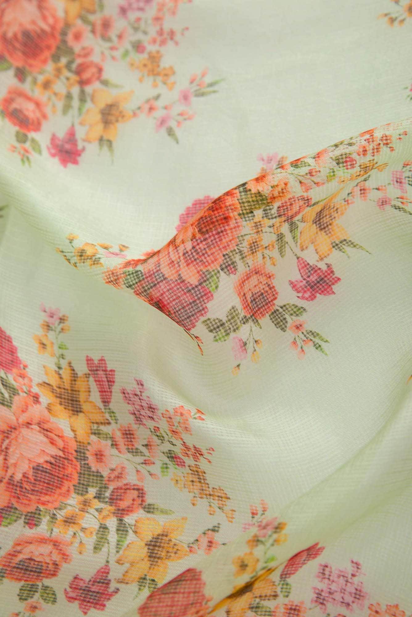 Pista Green Kota Silk Dress Material