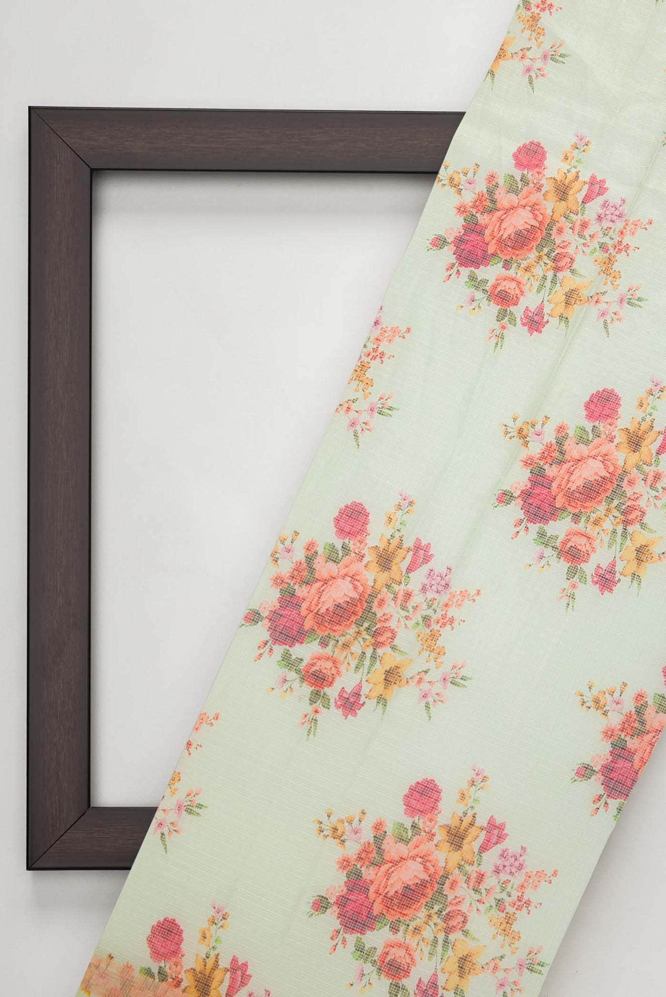 Pista Green Kota Silk Dress Material