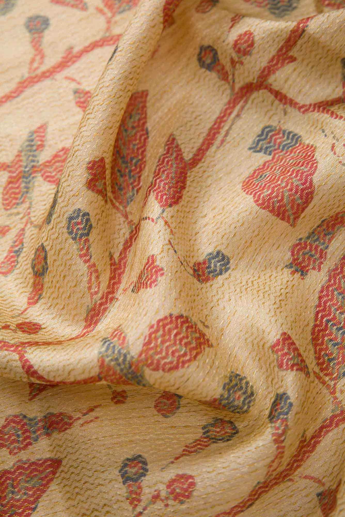 Sandal Tussar Silk Dress Material