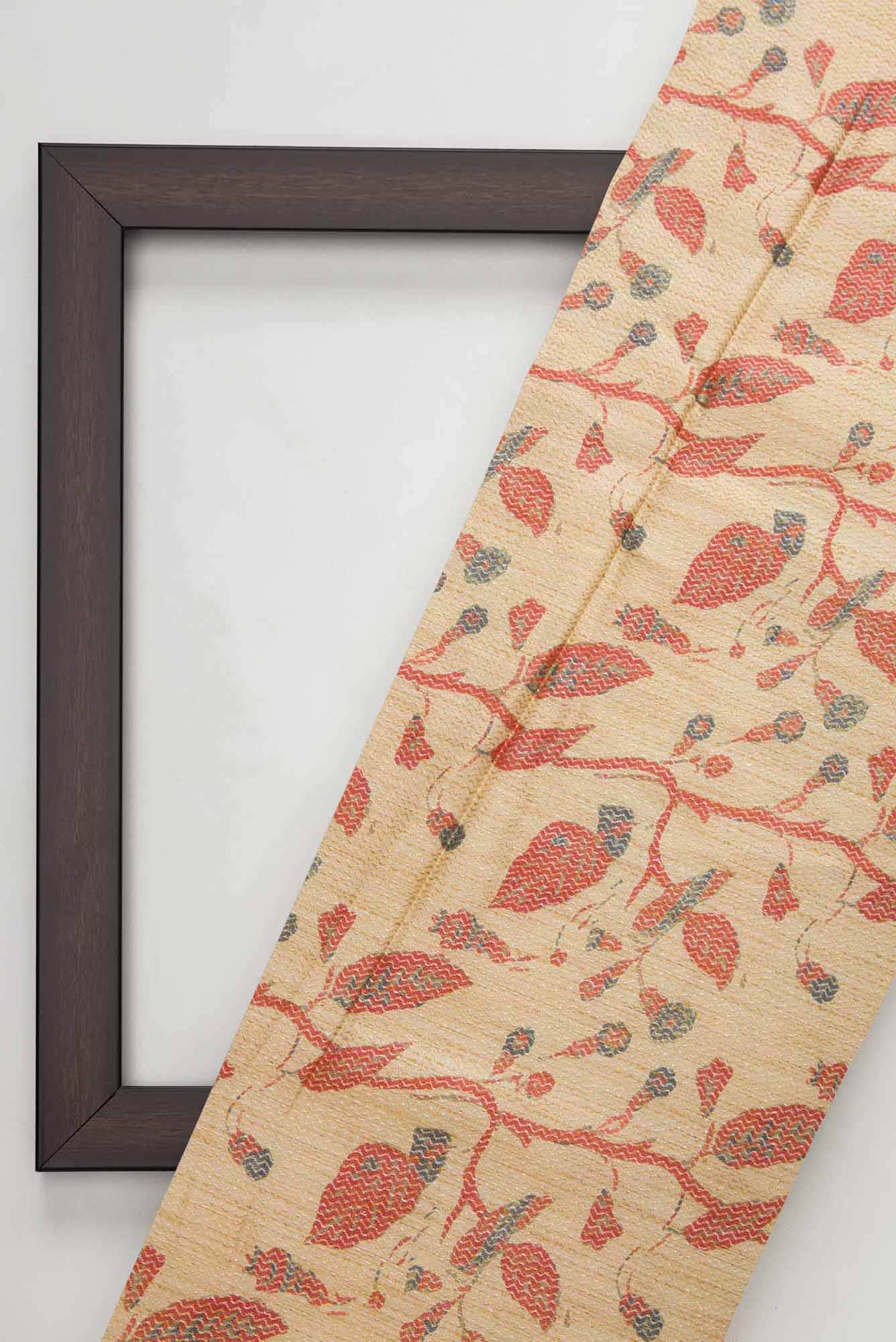 Sandal Tussar Silk Dress Material