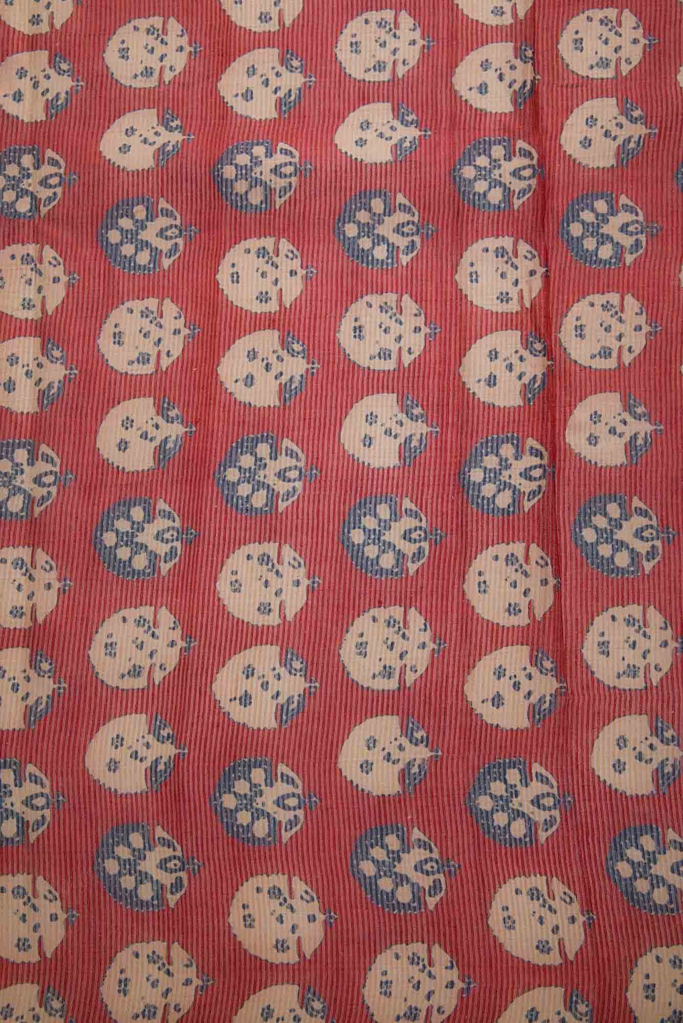 Maroon Tussar Silk Dress Material