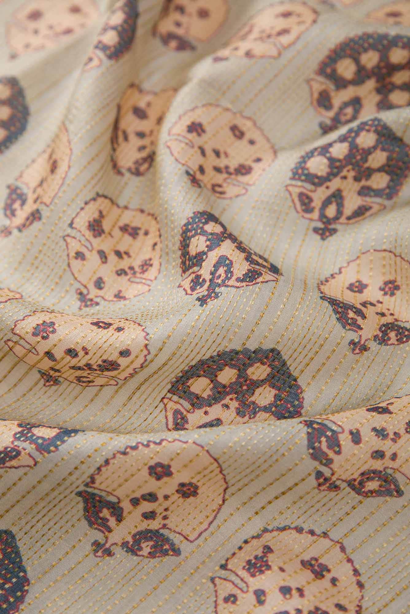 Blue Tussar Silk Dress Material