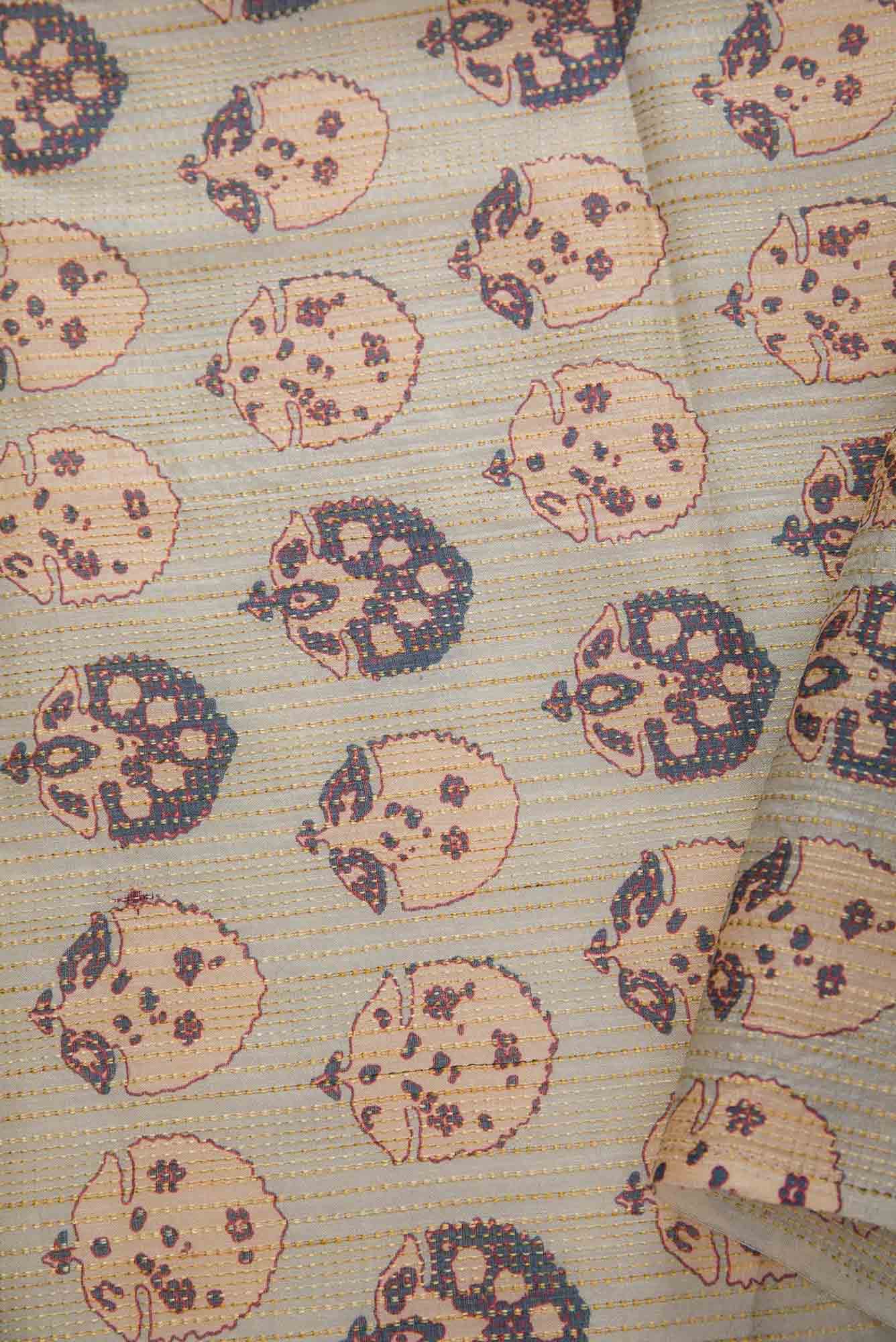 Blue Tussar Silk Dress Material